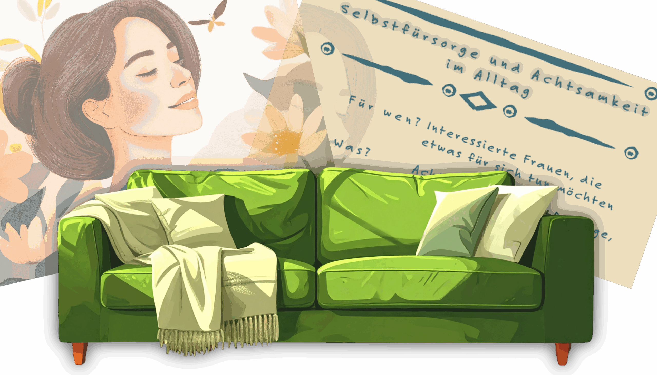 Das grüne Sofa, eine Warteliste für den Kurs Selbstfürsorge und Achtsamkeit für Frauen.